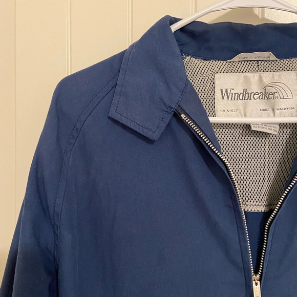 Vintage Windbreaker women’s‎ blue zipper windbreaker jacket — medium - Picture 2 of 7